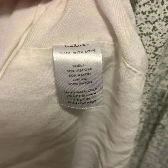 Lulus floral long prairie style dress cream & sage ruffles lined Size M - Picture 7 of 9